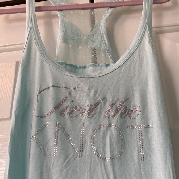 Bridal lingerie wedding shower bachelorette Blue by Betsey Johnson Bride bow top - Picture 5 of 6